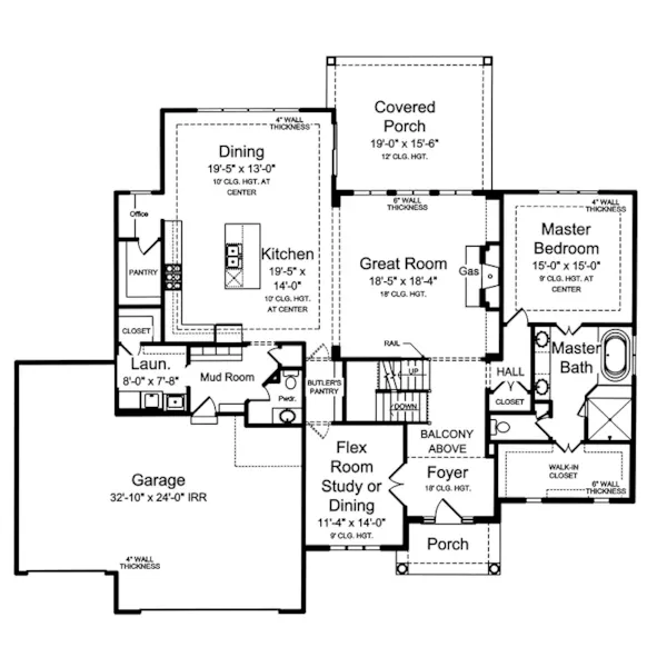 Traditional House Plan First Floor - Green Briar Traditional Home 065D-0432 - Search House Plans and More