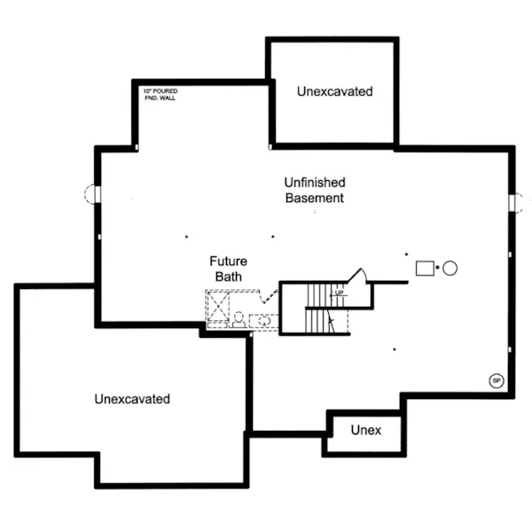 Traditional House Plan Lower Level Floor - Green Briar Traditional Home 065D-0432 - Search House Plans and More