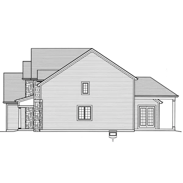 Traditional House Plan Right Elevation - Green Briar Traditional Home 065D-0432 - Search House Plans and More