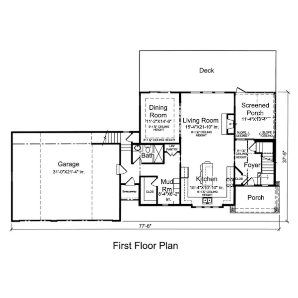 Vacation House Plan First Floor - Crystal Bay Craftsman Home 065D-0433 - Shop House Plans and More