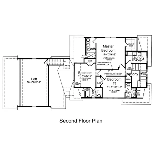 Vacation House Plan Second Floor - Crystal Bay Craftsman Home 065D-0433 - Shop House Plans and More