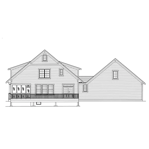 Vacation House Plan Rear Elevation - Crystal Bay Craftsman Home 065D-0433 - Shop House Plans and More