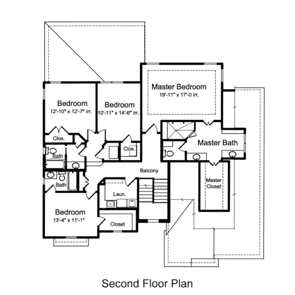 Craftsman House Plan Second Floor - Apple Wood Traditional Home 065D-0436 - Shop House Plans and More