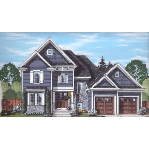 Craftsman House Plan Front of Home - Apple Wood Traditional Home 065D-0436 - Shop House Plans and More