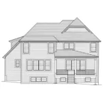 Craftsman House Plan Rear Elevation - Apple Wood Traditional Home 065D-0436 - Shop House Plans and More