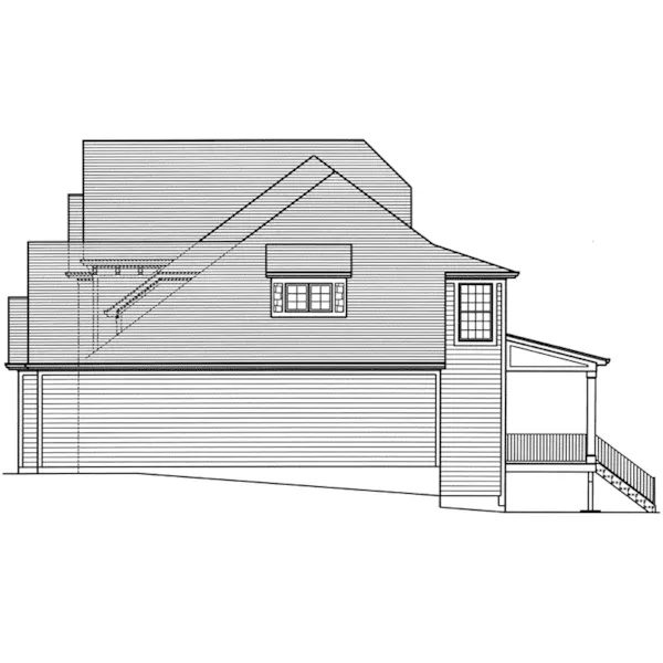 Craftsman House Plan Right Elevation - Apple Wood Traditional Home 065D-0436 - Shop House Plans and More