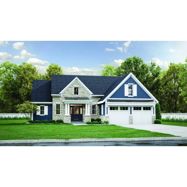 European House Plan Front of Home - Saybrook Bay Craftsman Home 065D-0437 - Shop House Plans and More