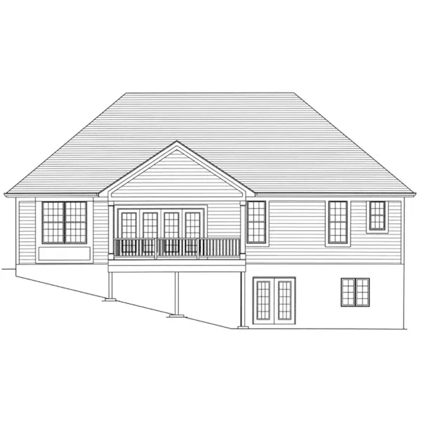 Craftsman House Plan Rear Elevation - Baldwin Way Ranch Home 065D-0438 - Shop House Plans and More