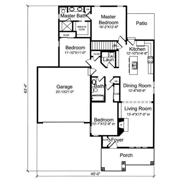 Arts & Crafts House Plan First Floor - Addison Creek Ranch Home 065D-0440 - Shop House Plans and More