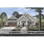 Arts & Crafts House Plan Front of Home - Addison Creek Ranch Home 065D-0440 - Shop House Plans and More