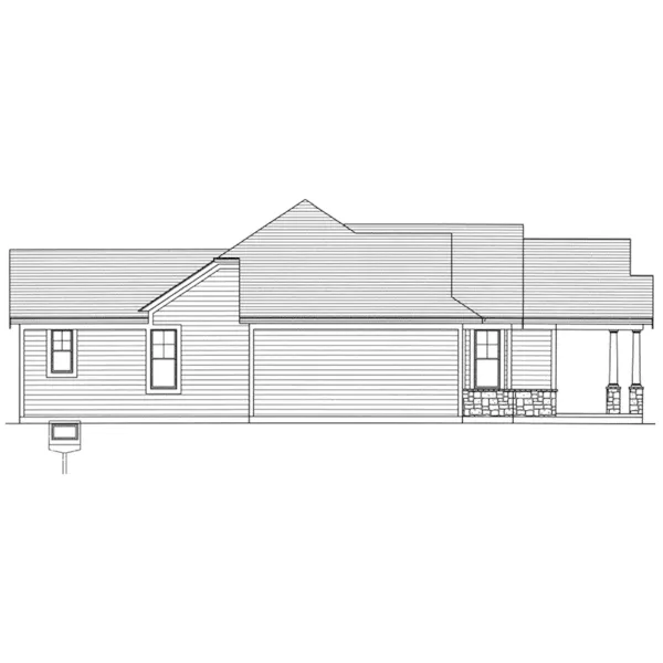 Arts & Crafts House Plan Left Elevation - Addison Creek Ranch Home 065D-0440 - Shop House Plans and More