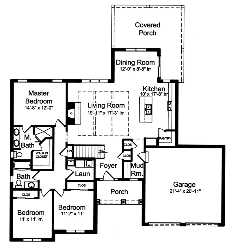 Rustic House Plan First Floor - 065D-0441 - Shop House Plans and More