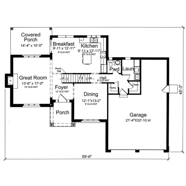 European House Plan First Floor - Groveport Ranch Home 065D-0442 - Shop House Plans and More