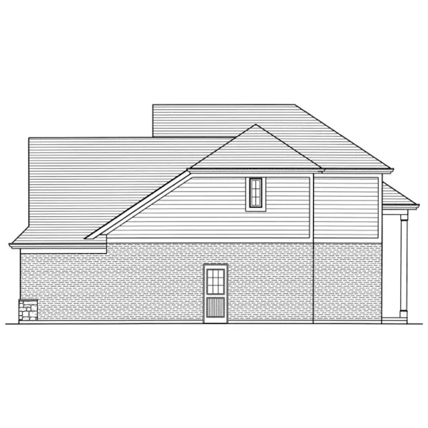 European House Plan Right Elevation - Groveport Ranch Home 065D-0442 - Shop House Plans and More