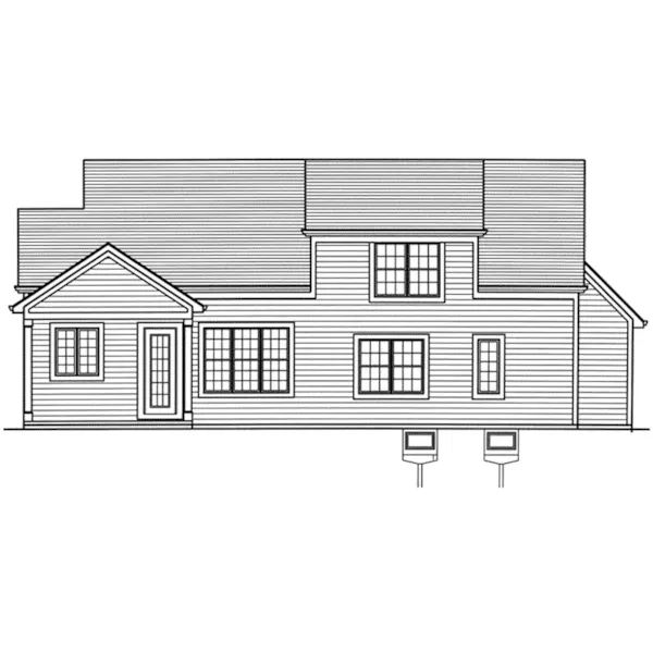 Rustic House Plan Rear Elevation - Elder Berry Craftsman Home 065D-0444 - Shop House Plans and More