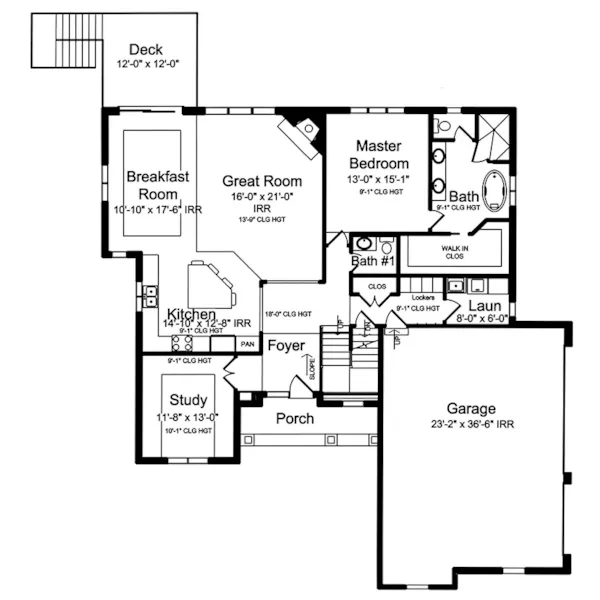 Country House Plan First Floor - Regents Park Craftsman Home 065D-0466 | House Plans and More