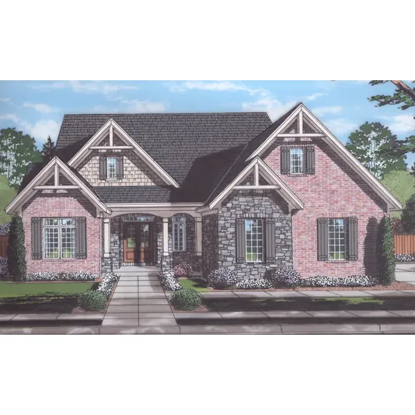 Country House Plan Front of Home - Regents Park Craftsman Home 065D-0466 | House Plans and More