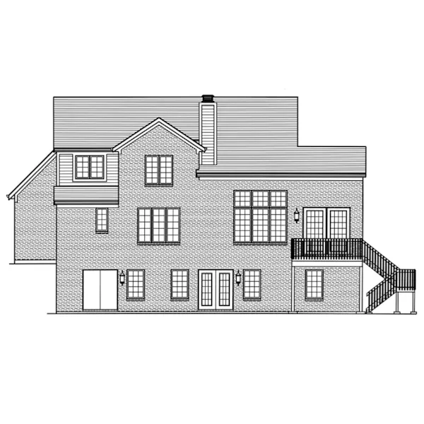 Country House Plan Rear Elevation - Regents Park Craftsman Home 065D-0466 | House Plans and More