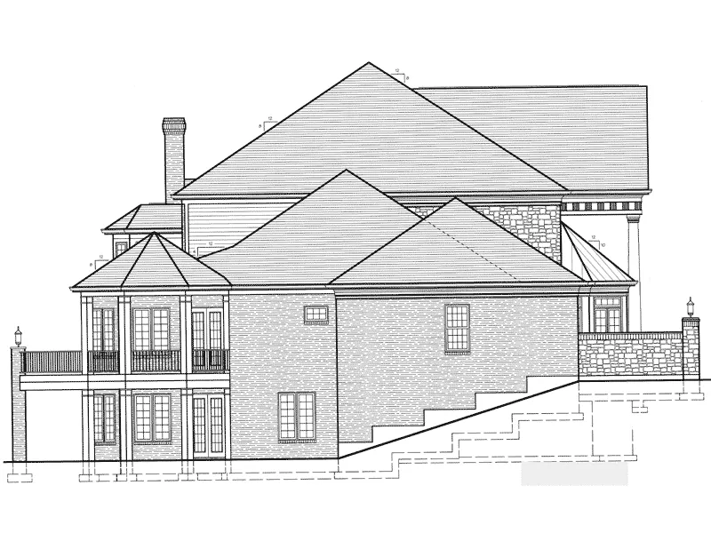 Southern Plantation House Plan Left Elevation - Hominy Lake Luxury  Home 065S-0029 - Search House Plans and More