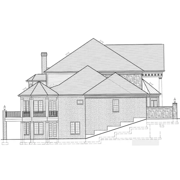 Southern Plantation House Plan Left Elevation - Hominy Lake Luxury  Home 065S-0029 - Search House Plans and More