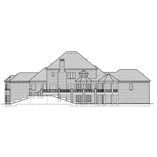 Southern Plantation House Plan Rear Elevation - Hominy Lake Luxury  Home 065S-0029 - Search House Plans and More