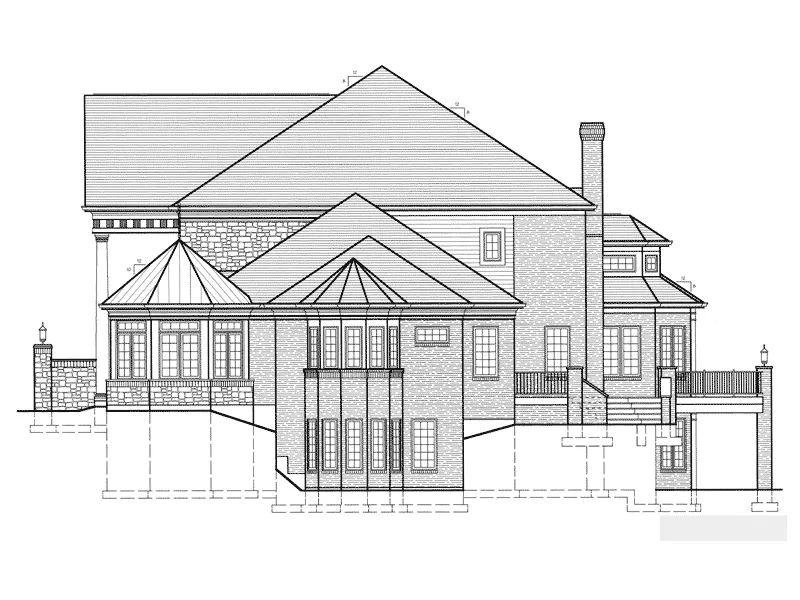 Southern Plantation House Plan Right Elevation - Hominy Lake Luxury  Home 065S-0029 - Search House Plans and More