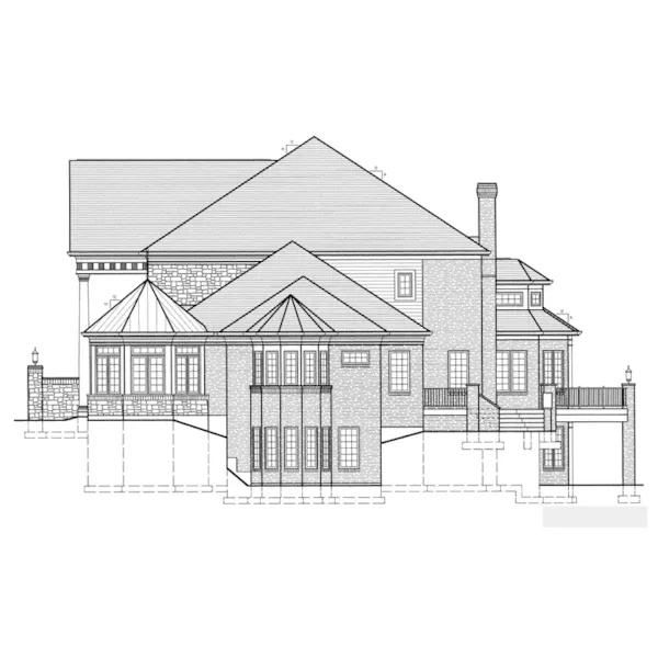 Southern Plantation House Plan Right Elevation - Hominy Lake Luxury  Home 065S-0029 - Search House Plans and More