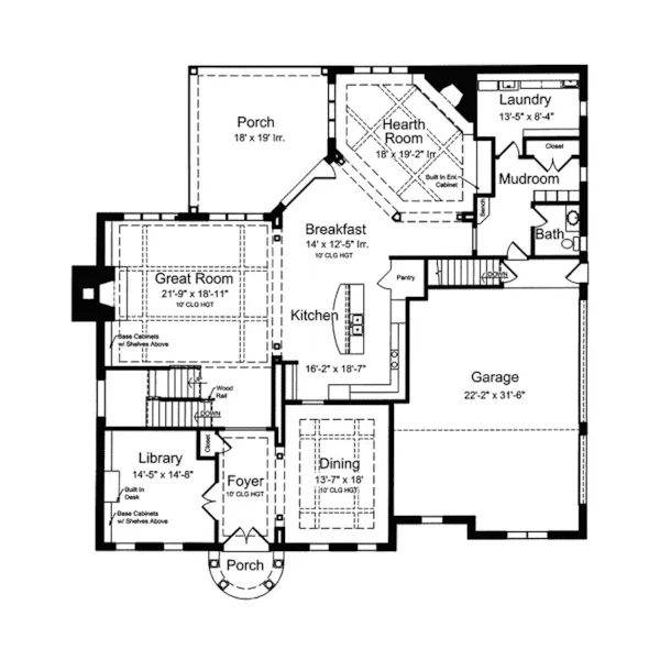 Luxury House Plan First Floor - Ellsworth Hall Two-Story Home 065S-0032 - Search House Plans and More