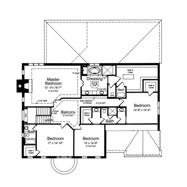 Luxury House Plan Second Floor - Ellsworth Hall Two-Story Home 065S-0032 - Search House Plans and More