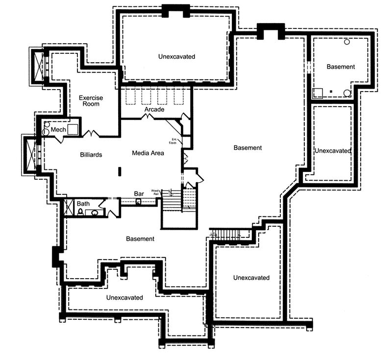 Luxury House Plan Lower Level Floor - Cadazan Luxury Home 065S-0034 - Search House Plans and More