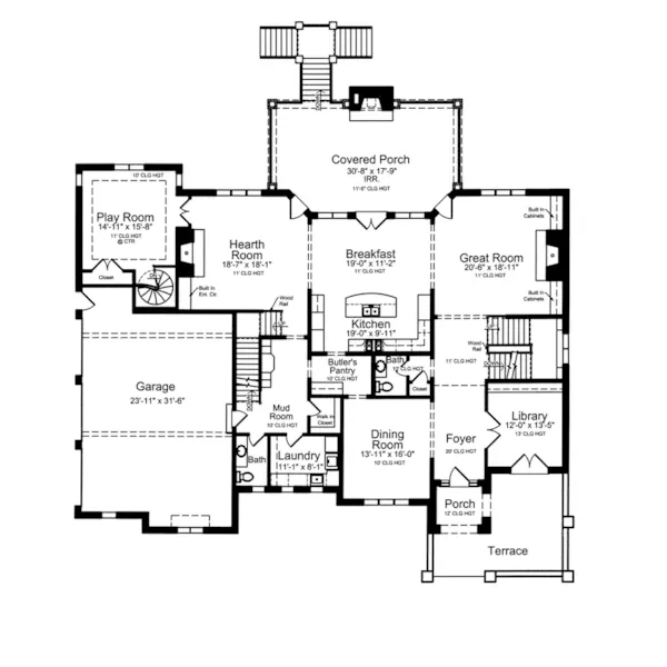 Country French House Plan First Floor - Arreton Manor Luxury Home 065S-0038 - Search House Plans and More