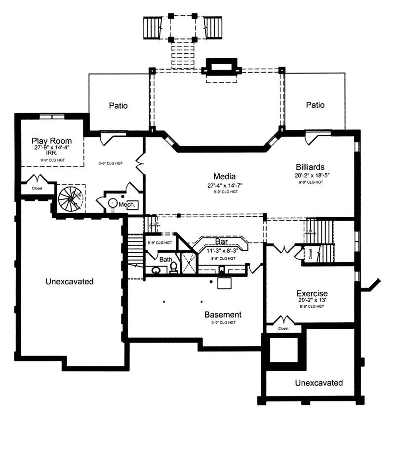 European House Plan Lower Level Floor - Arreton Manor Luxury Home 065S-0038 - Search House Plans and More
