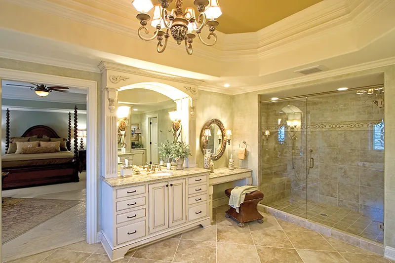 European House Plan Master Bathroom Photo 01 - Arreton Manor Luxury Home 065S-0038 - Search House Plans and More