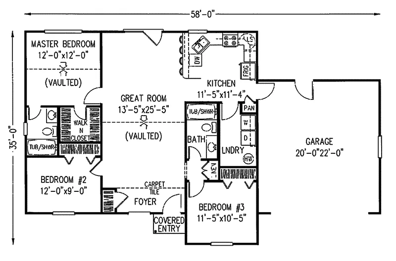 Ranch House Plan First Floor - Whetstone Creek Traditional Home 067D-0001 - Shop House Plans and More