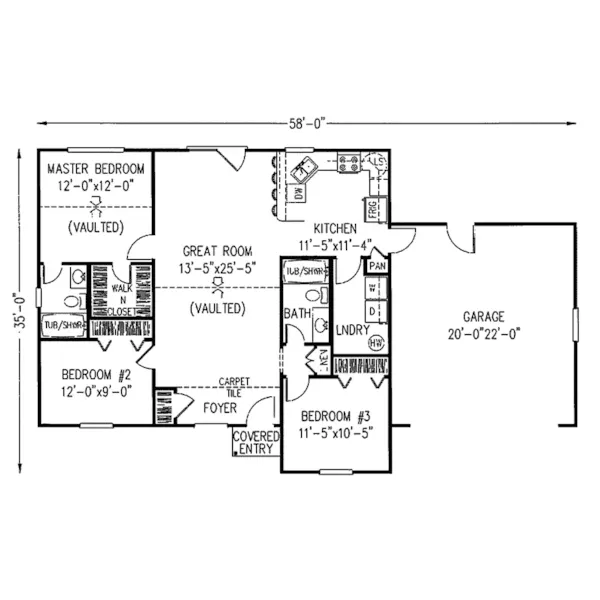 Country House Plan First Floor - Whetstone Creek Traditional Home 067D-0001 - Shop House Plans and More