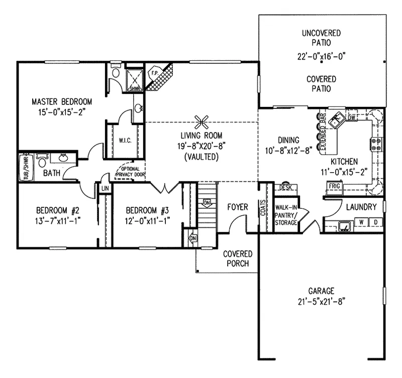 Country House Plan First Floor - Lismore Contemporary Ranch Home 067D-0003 - Shop House Plans and More
