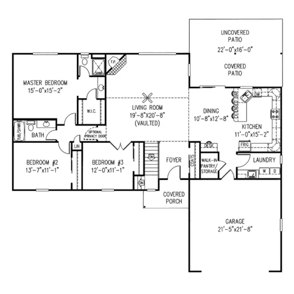 Ranch House Plan First Floor - Lismore Contemporary Ranch Home 067D-0003 - Shop House Plans and More