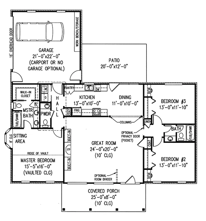 Ranch House Plan First Floor - Higmore Cape Cod Home 067D-0004 - Search House Plans and More