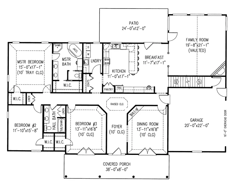 Country House Plan First Floor - Edgar Country Home 067D-0007 - Search House Plans and More