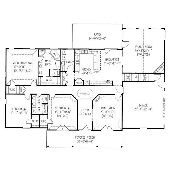 Ranch House Plan First Floor - Edgar Country Home 067D-0007 - Search House Plans and More