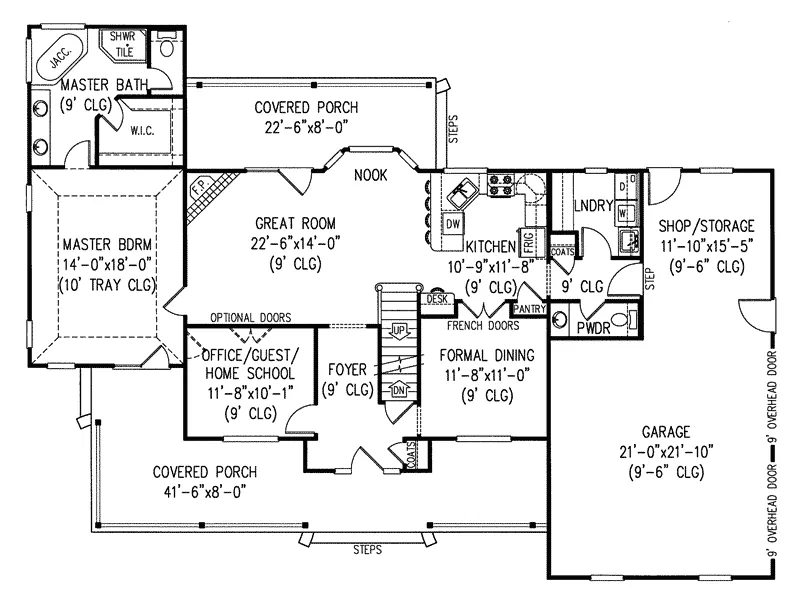 Traditional House Plan First Floor - Lunenburg Lake Farmhouse 067D-0008 - Shop House Plans and More