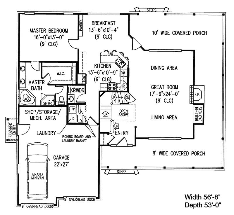 Southern House Plan First Floor - Howard Hill Country  Home 067D-0010 - Search House Plans and More