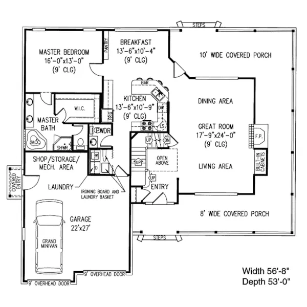 Southern House Plan First Floor - Howard Hill Country  Home 067D-0010 - Search House Plans and More