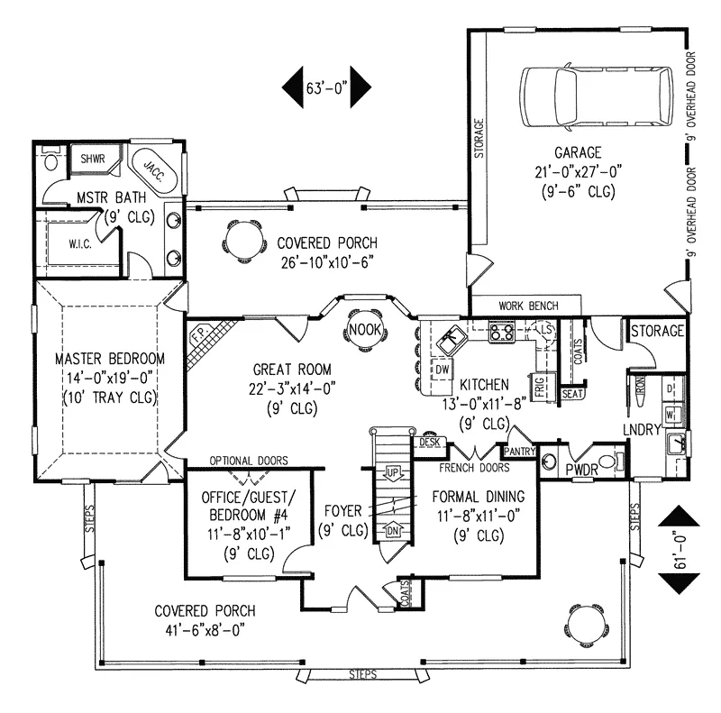 Luxury House Plan First Floor - Amish Hill Country Farmhouse 067D-0011 | Luxury Farmhouse Plan