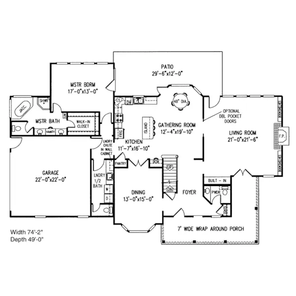 Country House Plan First Floor - Shadowcreek Country Farmhouse 067D-0013 - Shop House Plans and More