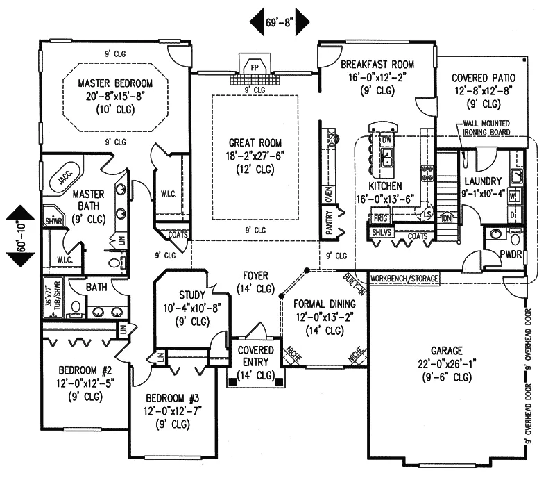 Ranch House Plan First Floor - Marywood Ranch Home 067D-0019 - Shop House Plans and More