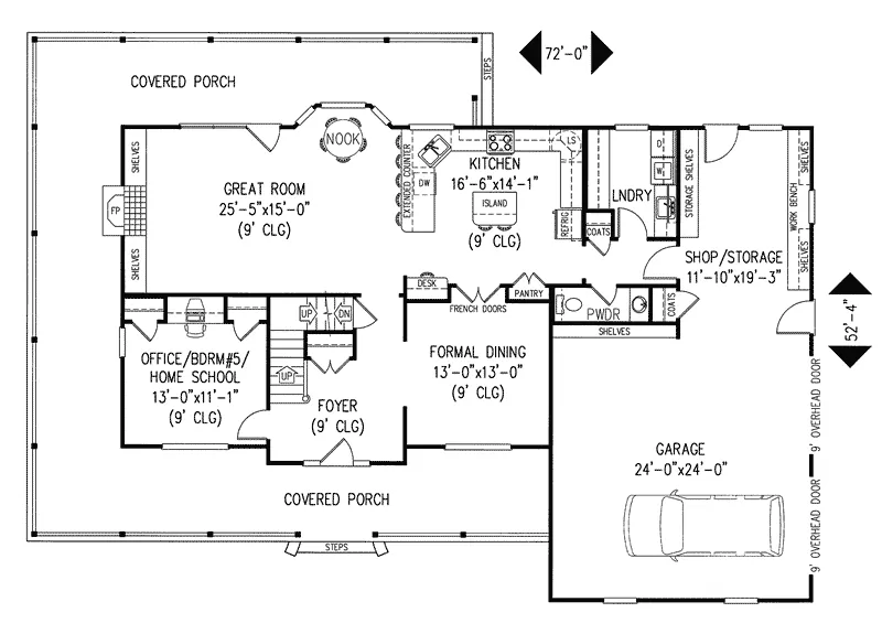 Country House Plan First Floor - Middleham Country Home 067D-0020 - Shop House Plans and More