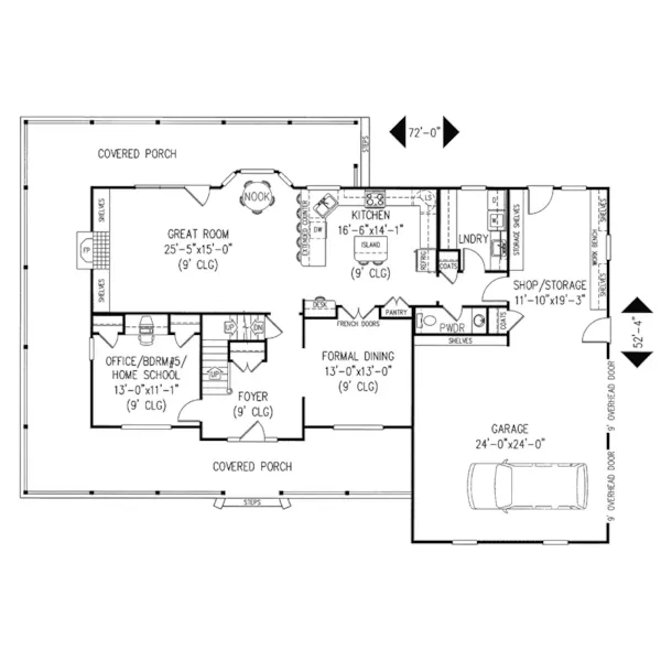 Country House Plan First Floor - Middleham Country Home 067D-0020 - Shop House Plans and More