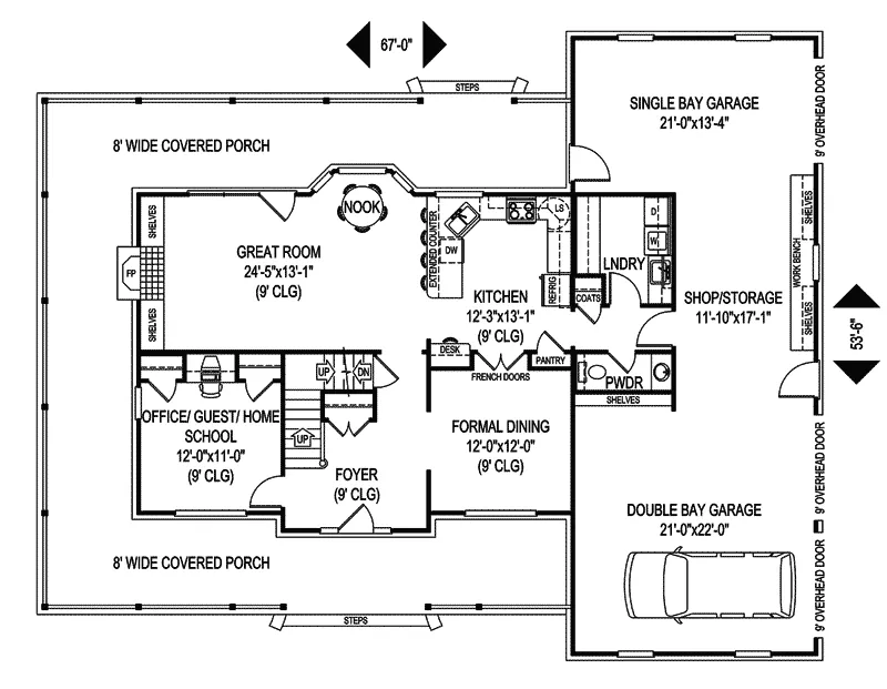 Traditional House Plan First Floor - New Farm Country Home 067D-0024 - Shop House Plans and More