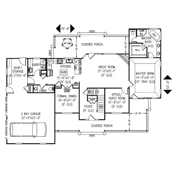 Traditional House Plan First Floor - Hoboken Country Farmhouse 067D-0027 - Search House Plans and More